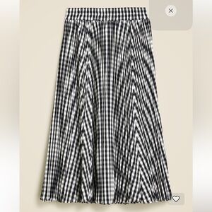 NWT J. Crew Black and White Gingham Midi Skirt